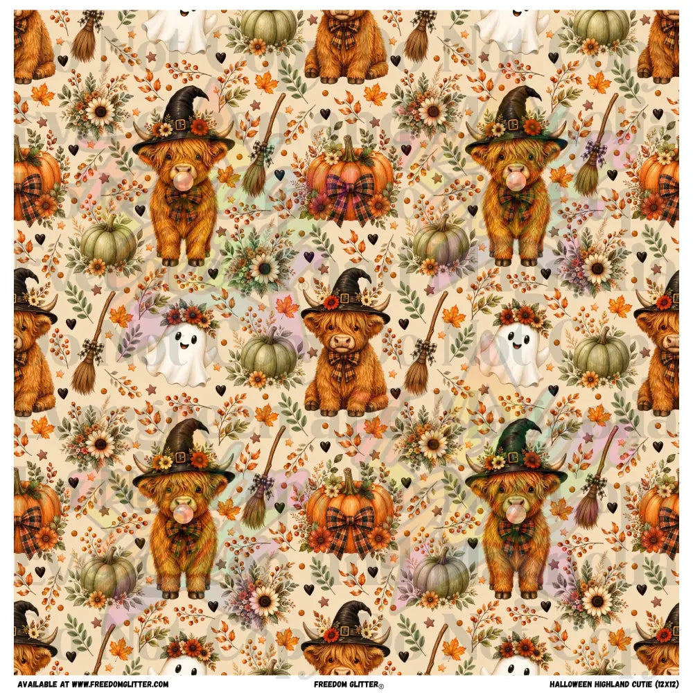 Halloween Highland Cutie (Printed Vinyl)