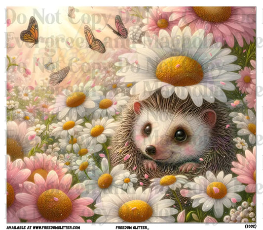 Hedgehog & Daisies (Printed Vinyl)