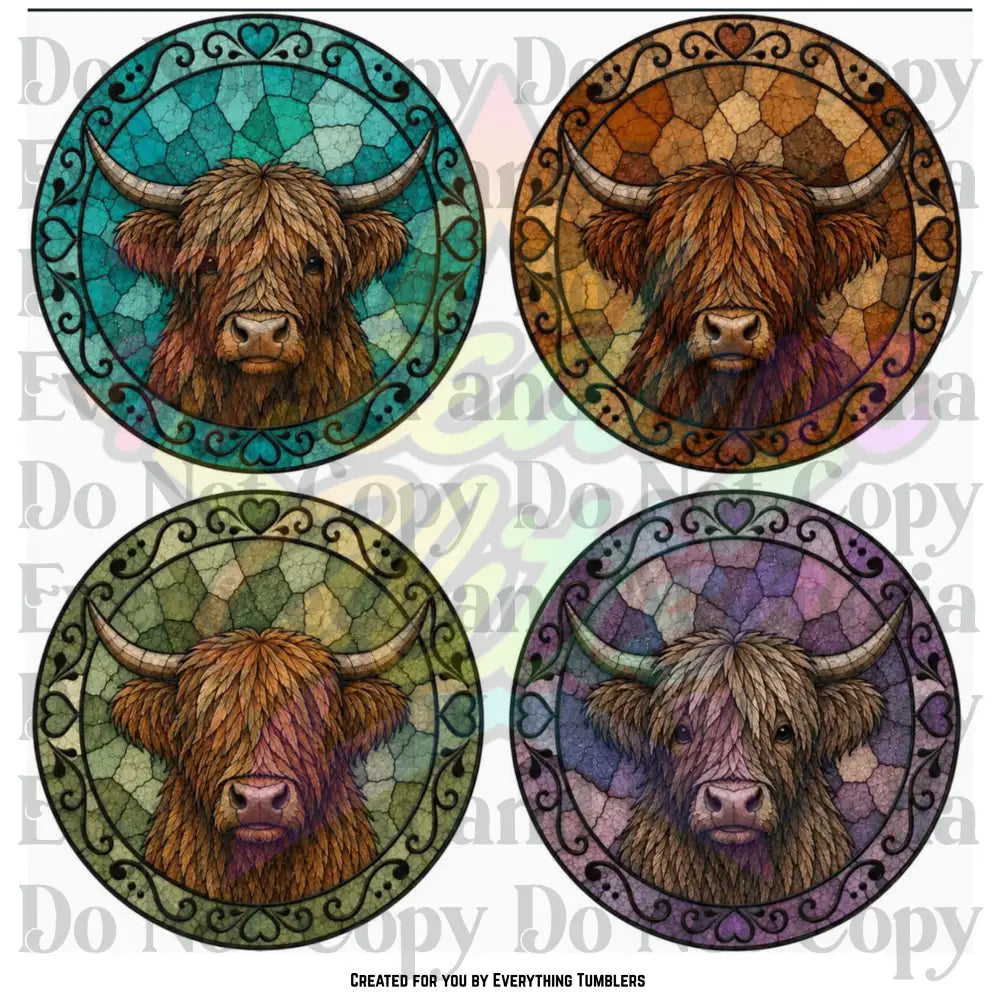 Highland Stained Glass 4 Circles (Printed Vinyl)