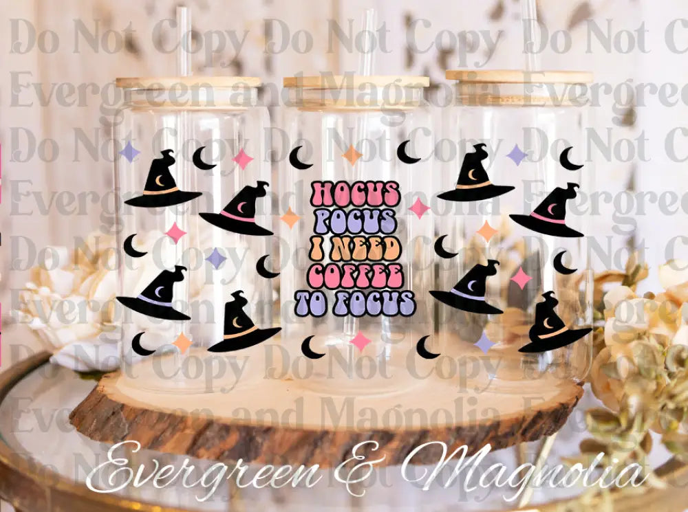 HocusPocusINeedCoffeeFocusBLACK HATS UV DTF print