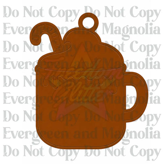 Hot Cocoa Mug Acrylic Ornament Blank – 4"