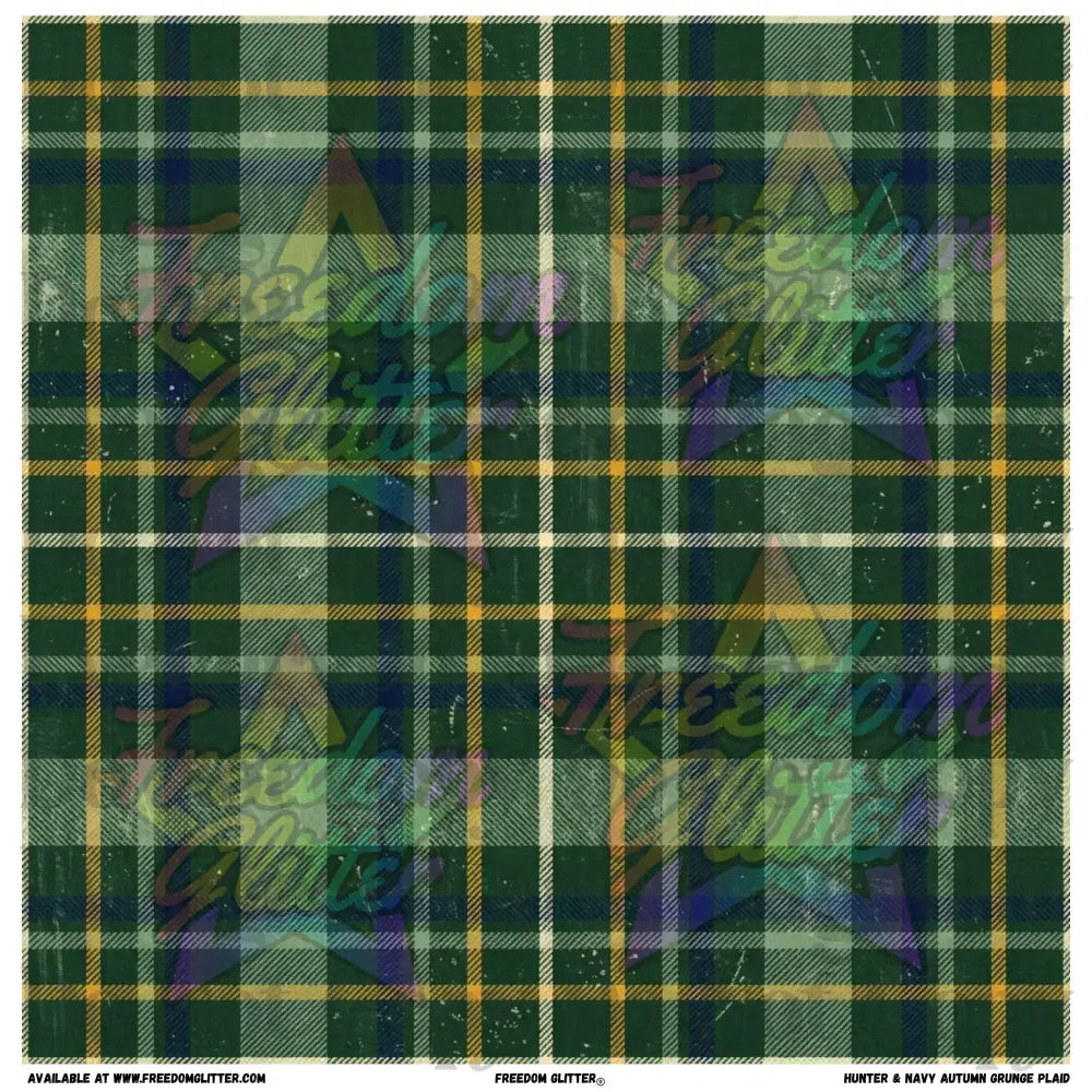 Hunter & Navy Autumn Grunge Plaid (Printed Vinyl)