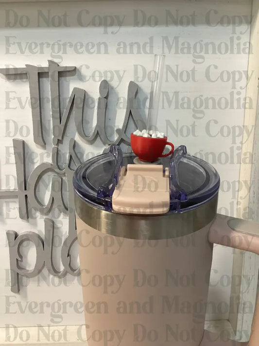 Red Hot Cocoa cup Straw Topper 10mm