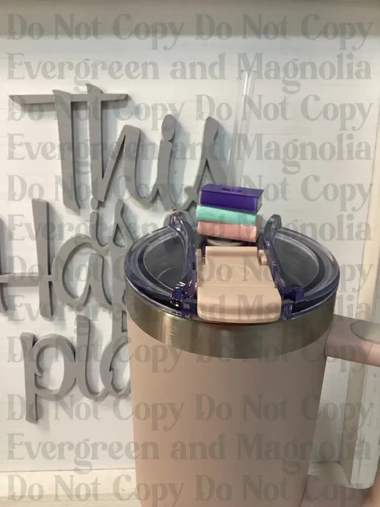 Pastel Book Stack  Straw Topper 10mm