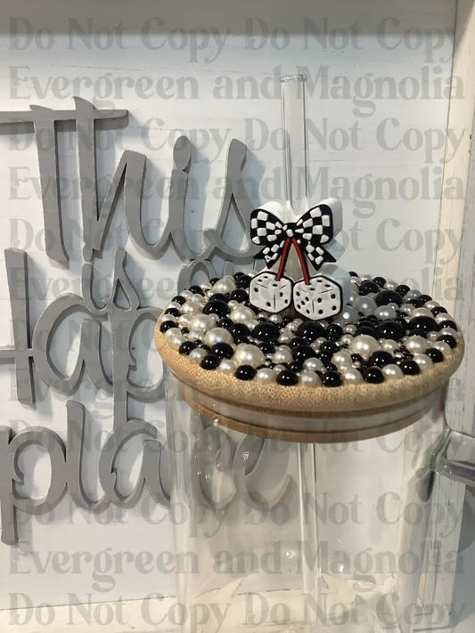 Dice Cherry Straw Topper 10mm