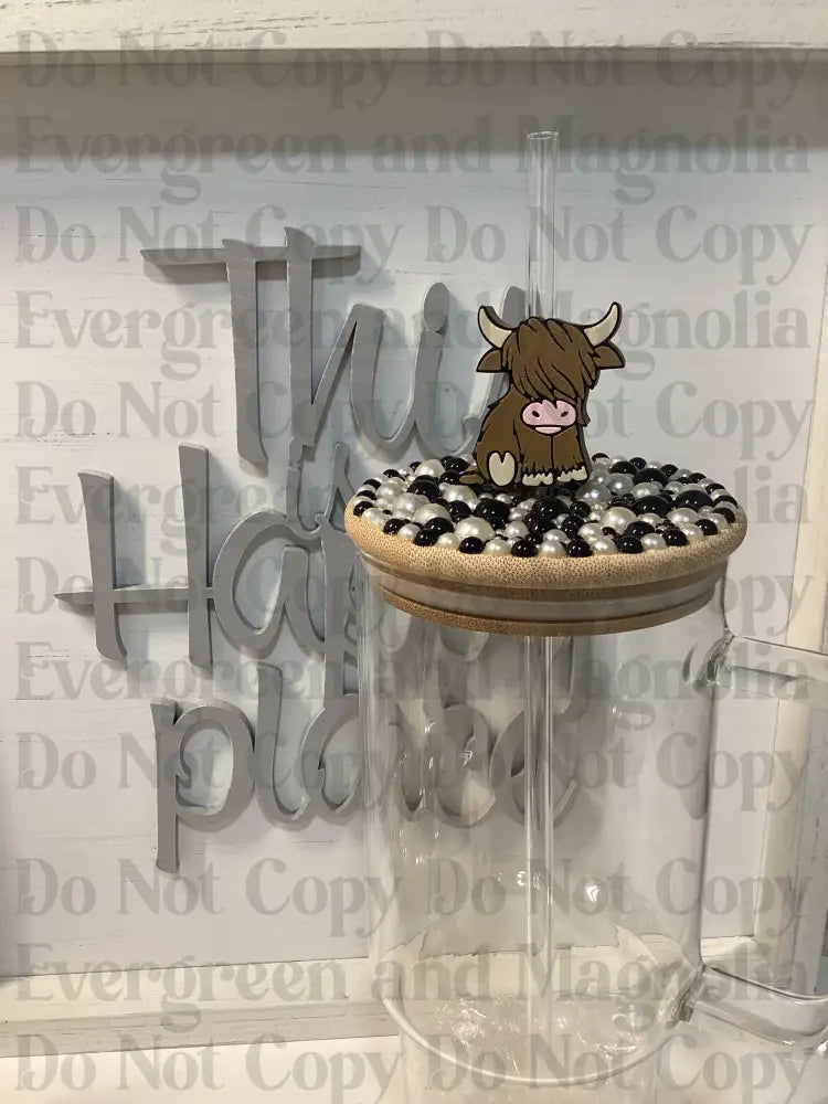 Highland Cow Straw Topper 10mm