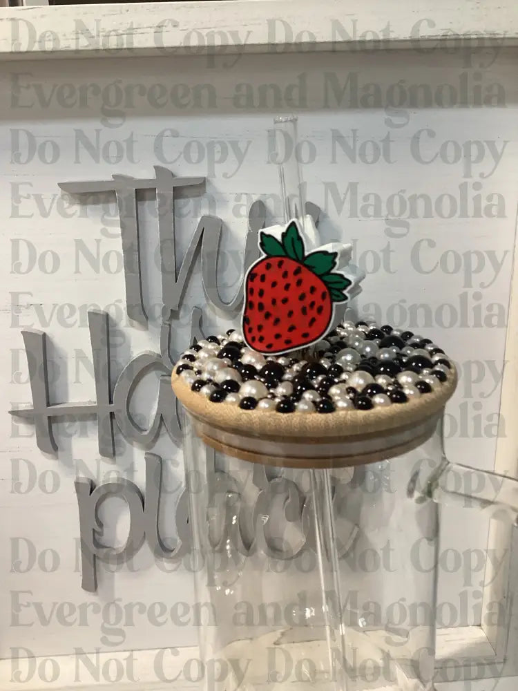 Red Strawberry Straw Topper 10mm