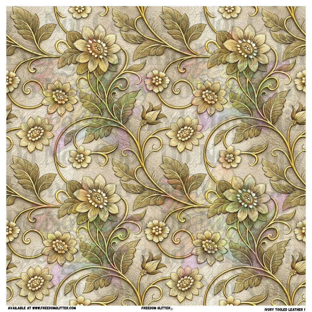 Ivory Tooled Leather 1 (Printed Vinyl)