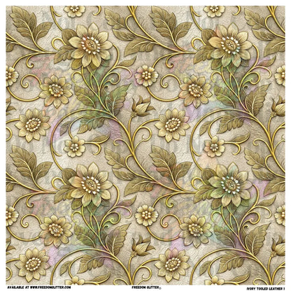 Ivory Tooled Leather 1 (Printed Vinyl)