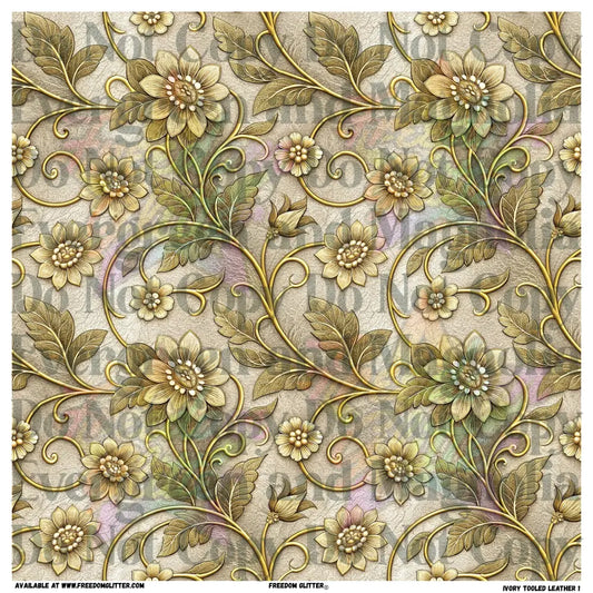 Ivory Tooled Leather 1 (Printed Vinyl)