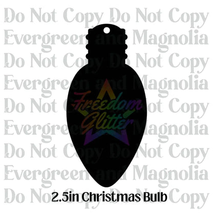 2.5in Christmas Bulb Keychain Acrylic Blank –  Clear Acrylic