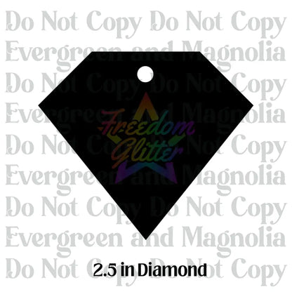 2.5in Diamond Keychain Acrylic Blank –  Clear Acrylic