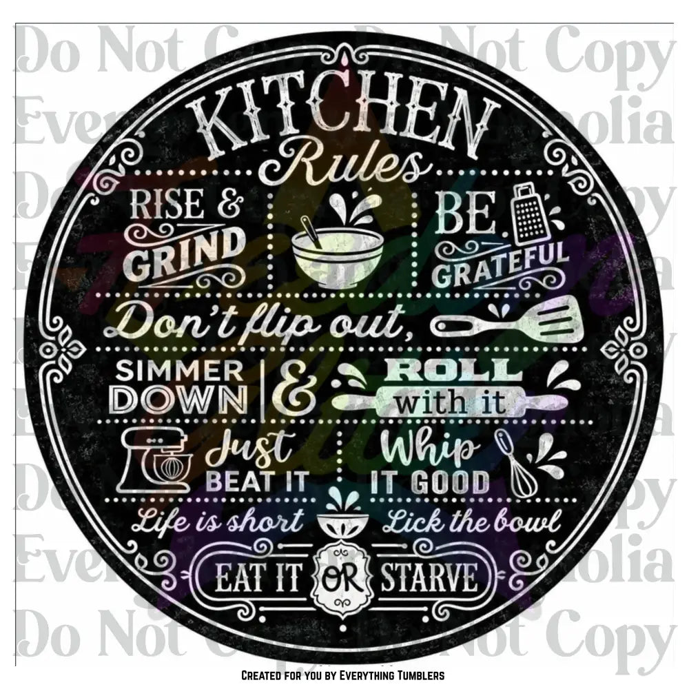Kitchen Rules Circle (Printed Vinyl)