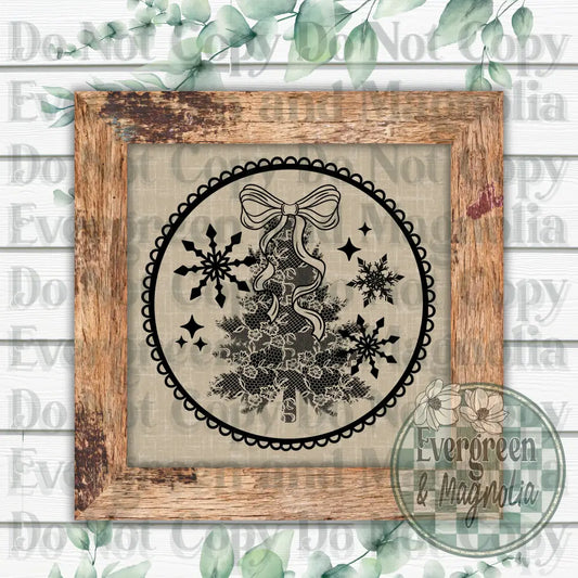 Lace Tree Circle (Black)