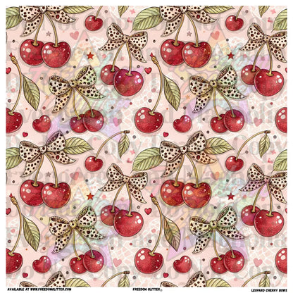 Leopard Cherry Bows (Printed Vinyl)