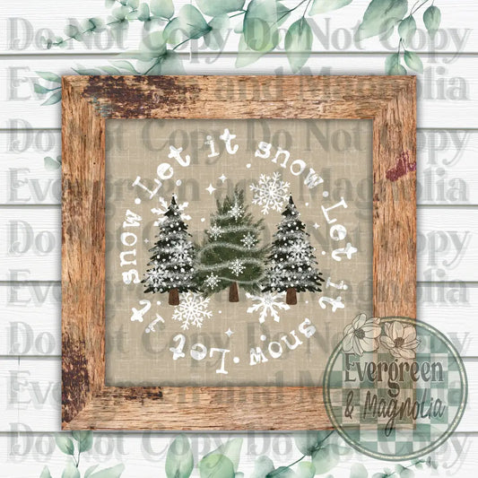 Let It Snow Circle (White)