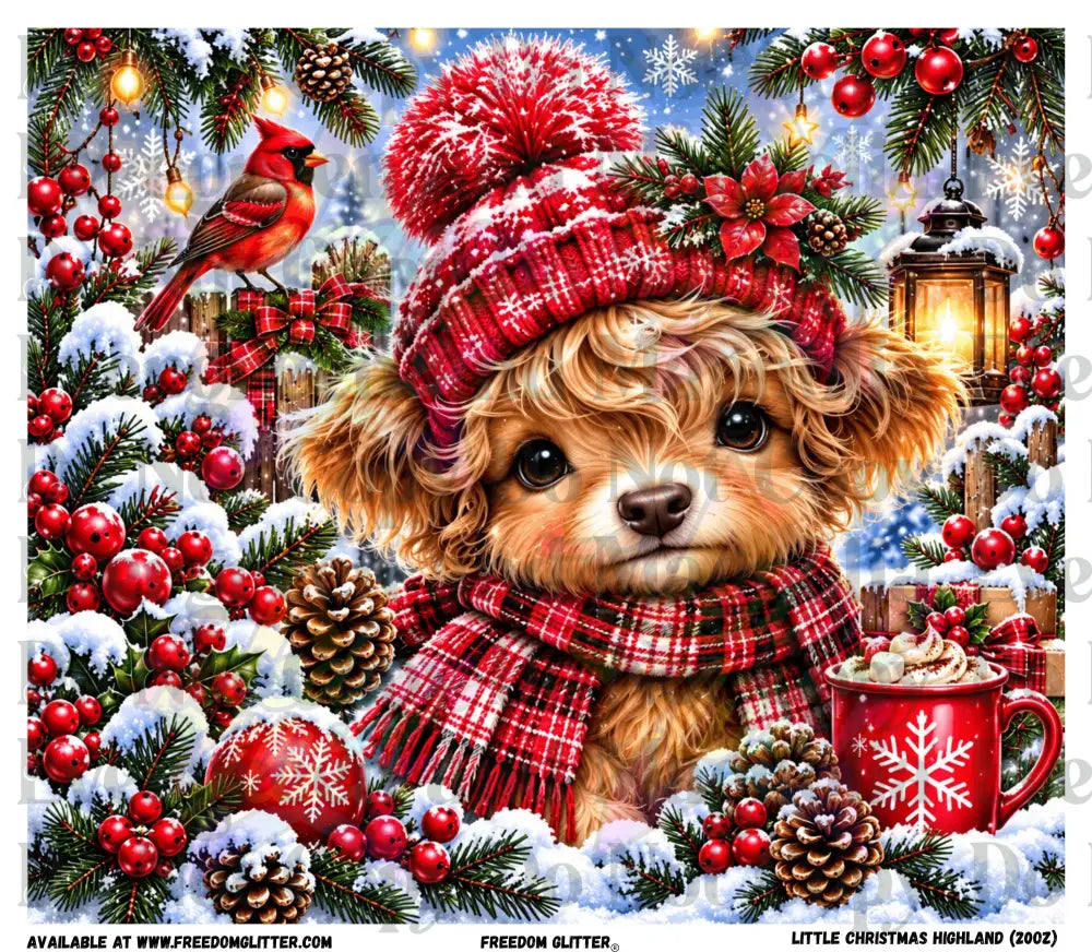 Little Christmas Highland Tumbler Wrap (Printed Vinyl)