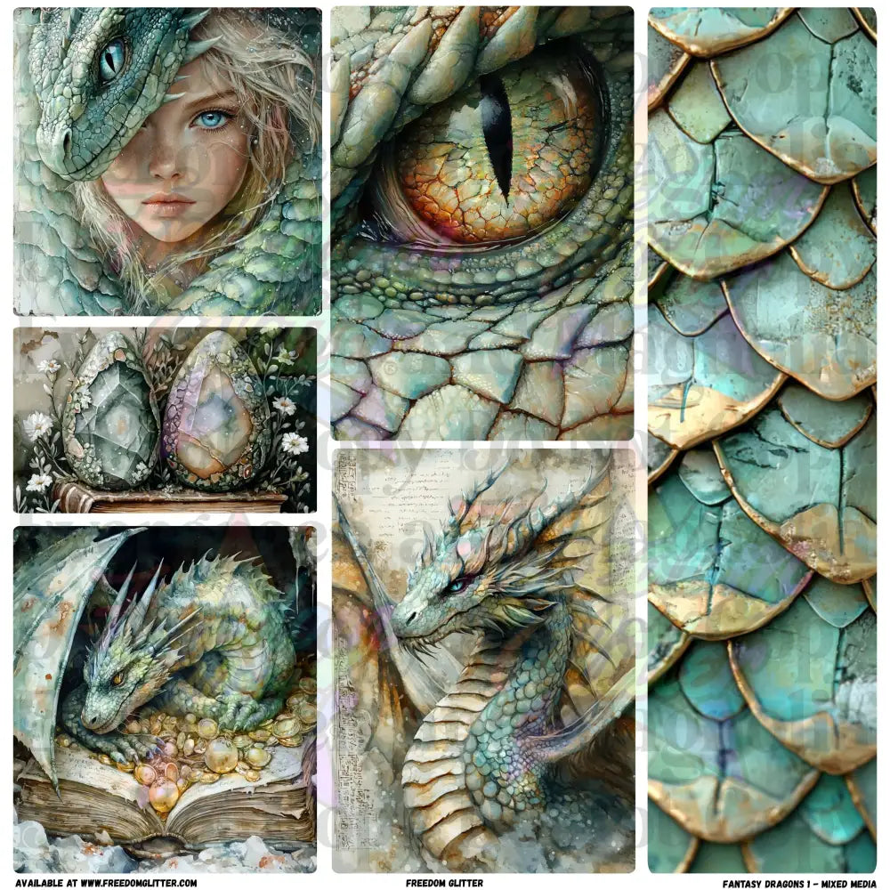 Mixed Image Sheet - Fantasy Dragons 1 (Printed Vinyl)