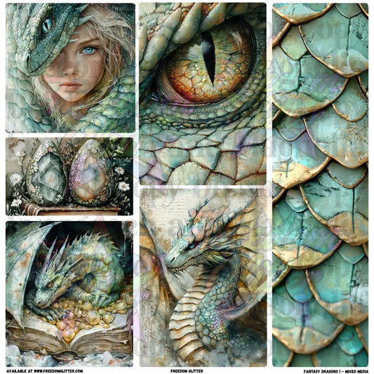 Mixed Image Sheet - Fantasy Dragons 1 (Printed Vinyl)