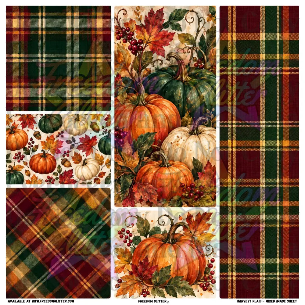 Mixed Image Sheet - Harvest Plaid (Printed Vinyl)