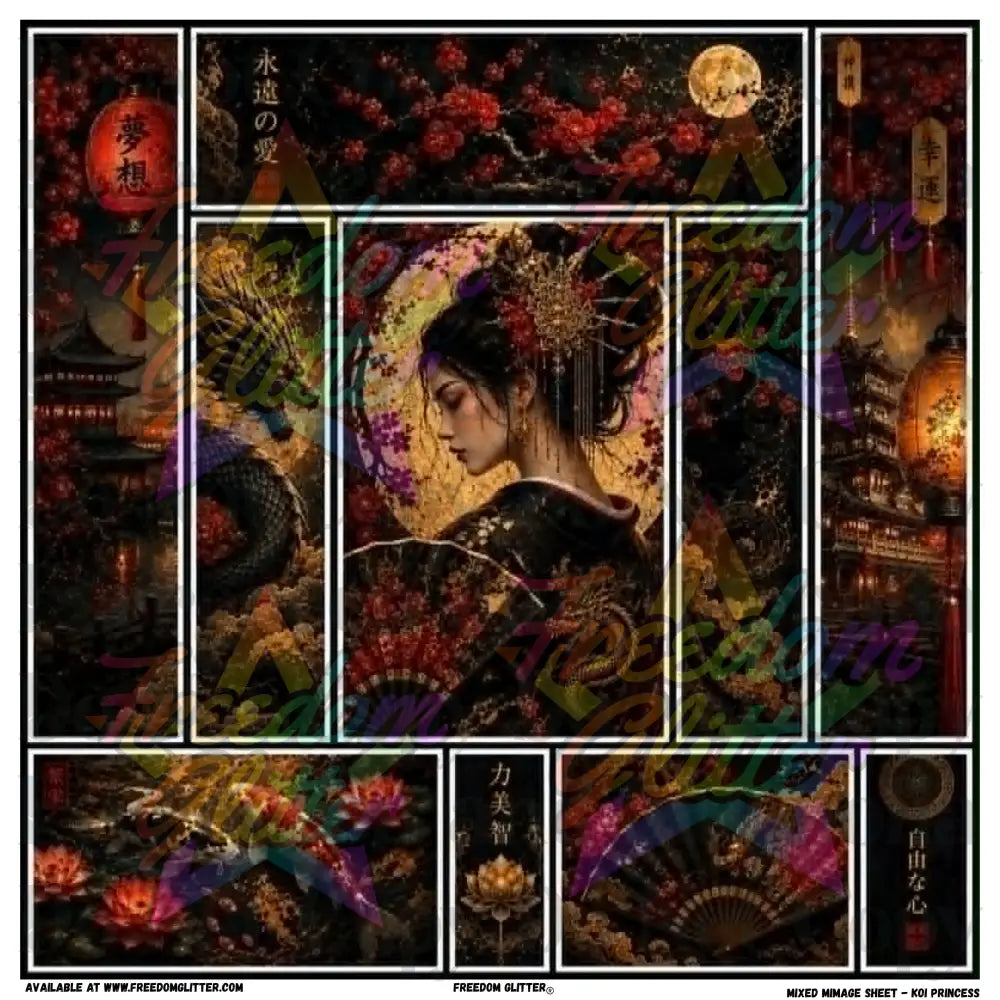 Mixed Image Sheet - Koi Princess (Printed Vinyl)