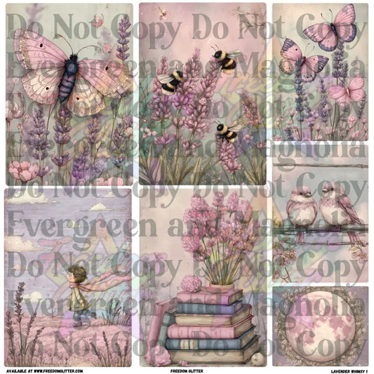 Mixed Image Sheet - Lavender Whimsy 1 (Printed Vinyl)