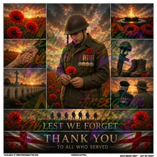 Mixed Image Sheet - Lest We Forget (Printed Vinyl)