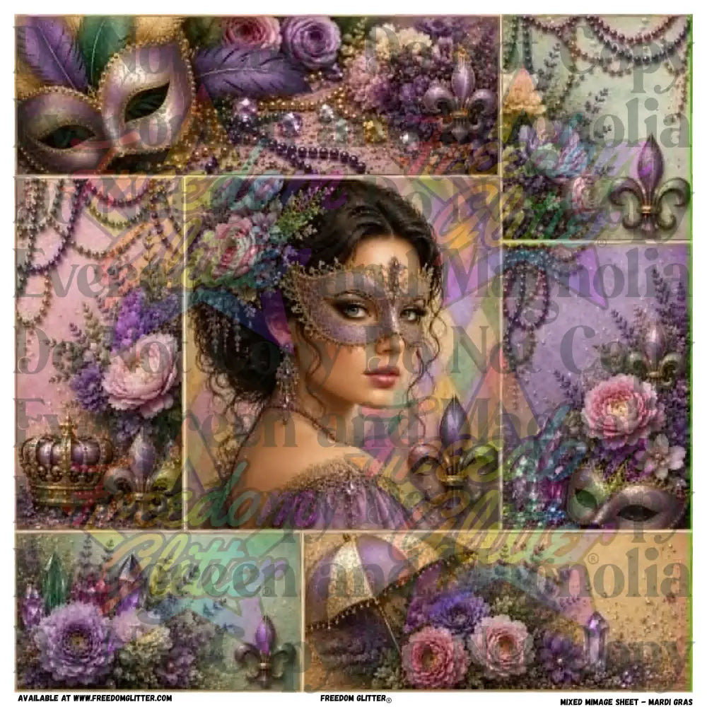Mixed Image Sheet - Mardi Gras (Printed Vinyl)
