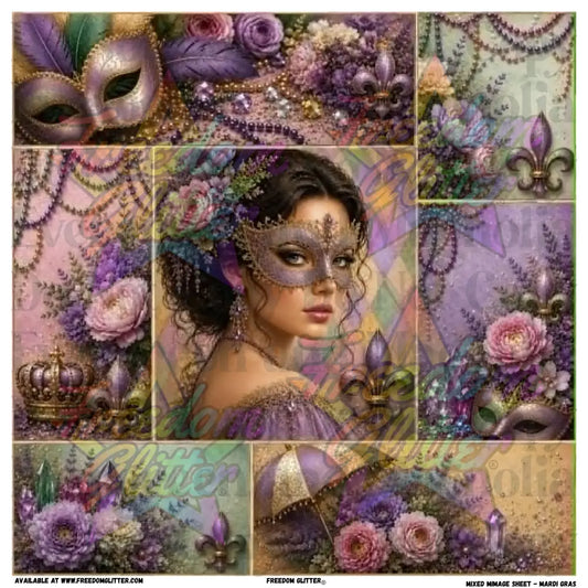 Mixed Image Sheet - Mardi Gras (Printed Vinyl)