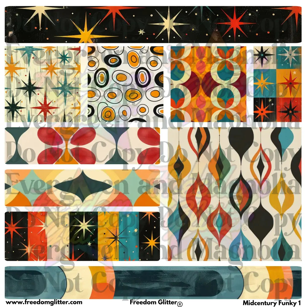 Mixed Image Sheet - Midcentury Funky 1 (Printed Vinyl)