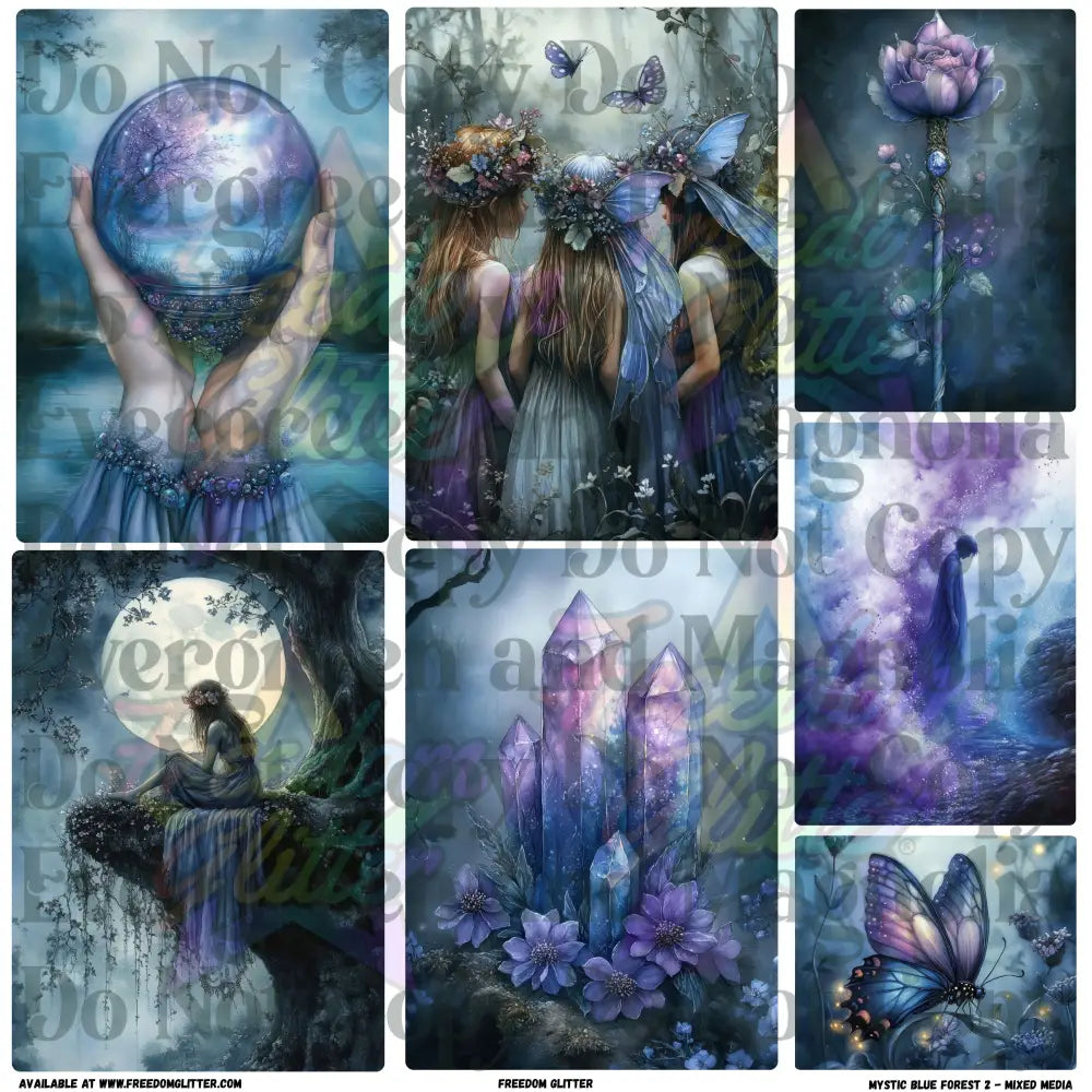 Mixed Image Sheet - Mystic Blue Forest 2 (Printed Vinyl)