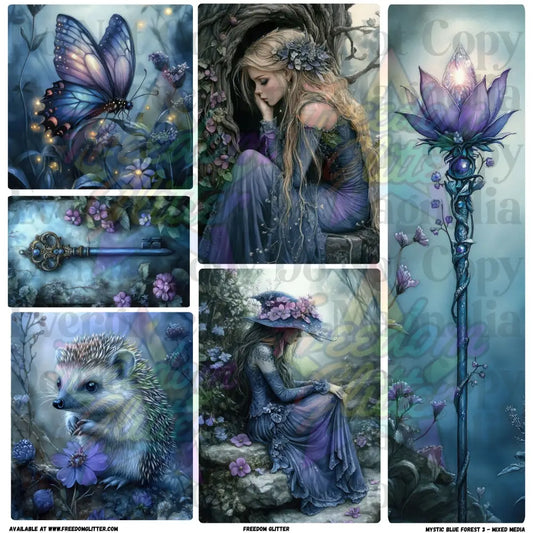 Mixed Image Sheet - Mystic Blue Forest 3 (Printed Vinyl)