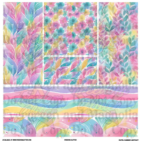 Mixed Image Sheet - Pastel Rainbow Abstract (Printed Vinyl)