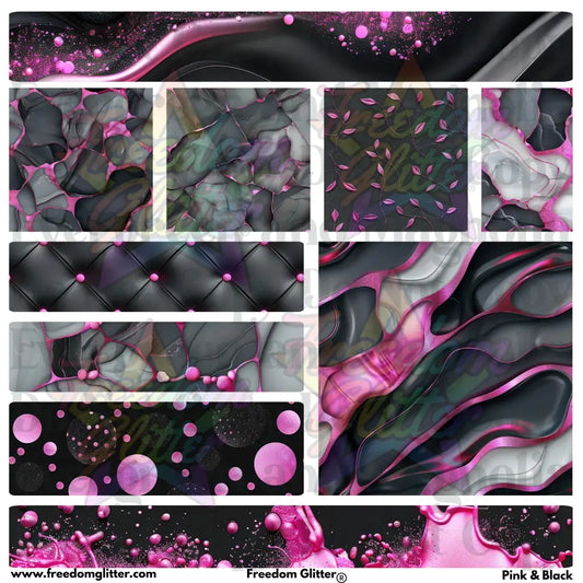 Mixed Image Sheet - Pink & Black (Printed Vinyl)