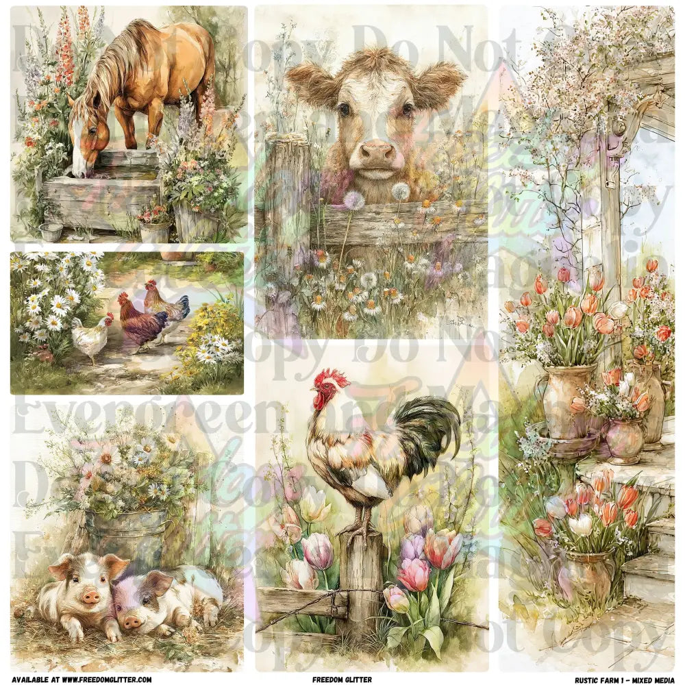 Mixed Image Sheet - Rustic Farm 1 (Printed Vinyl)