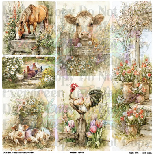 Mixed Image Sheet - Rustic Farm 1 (Printed Vinyl)