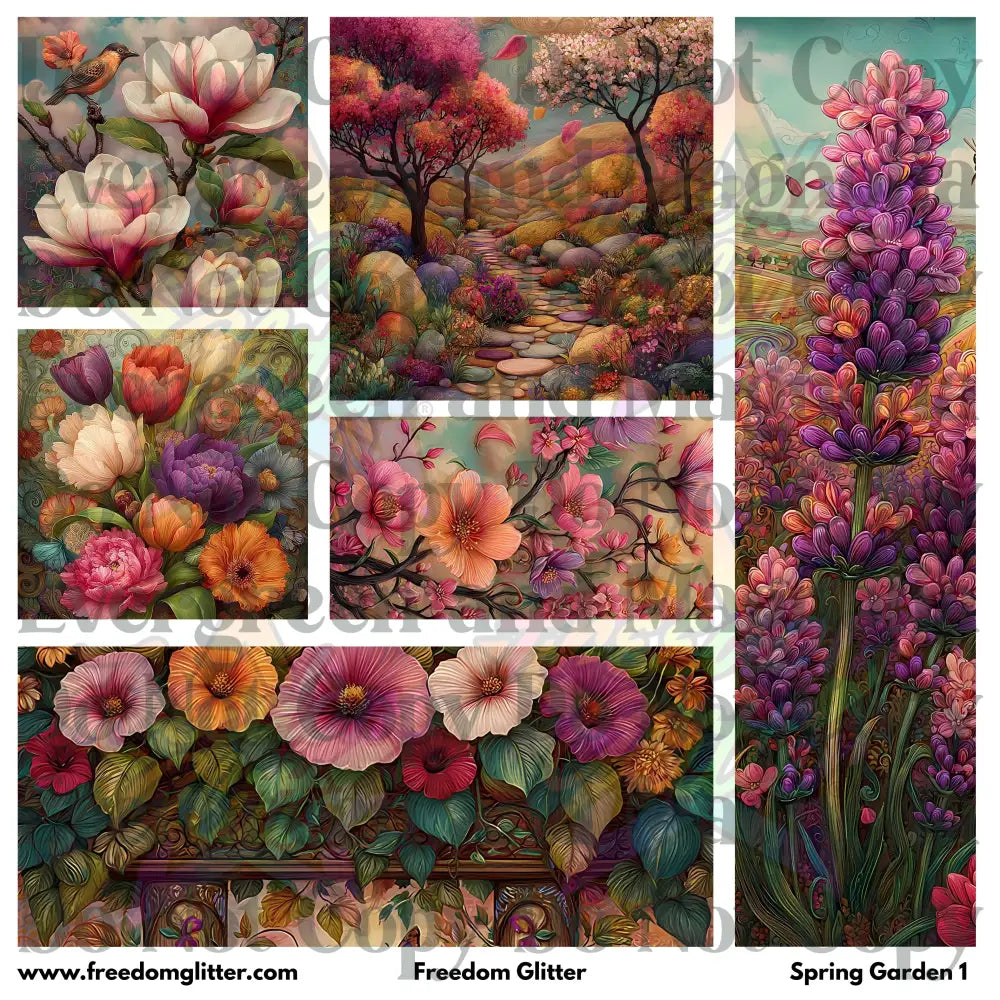 Mixed Image Sheet - Spring Garden 1 (Printed Vinyl)