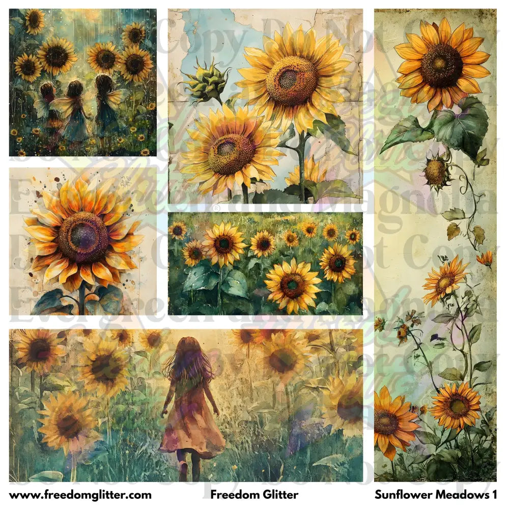 Mixed Image Sheet - Sunflower Meadows 1 (Printed Vinyl)