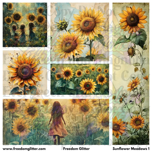Mixed Image Sheet - Sunflower Meadows 1 (Printed Vinyl)