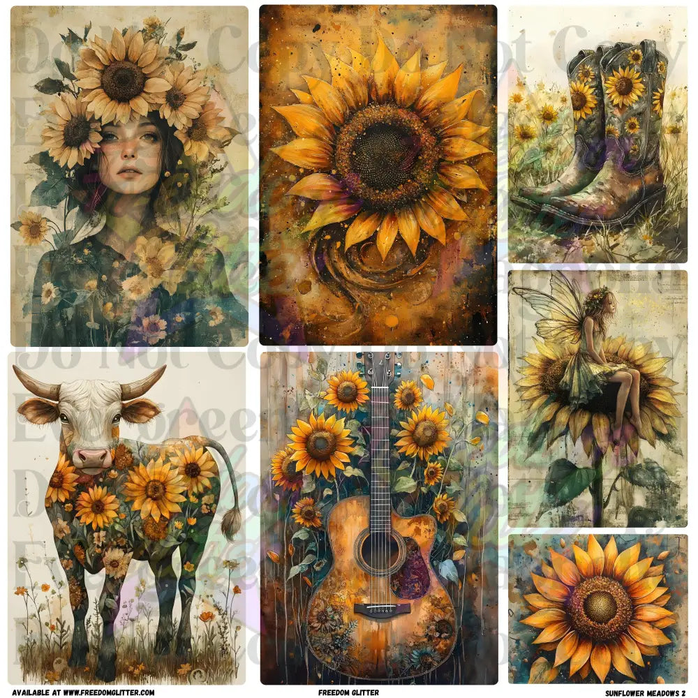 Mixed Image Sheet - Sunflower Meadows 2 (Printed Vinyl)