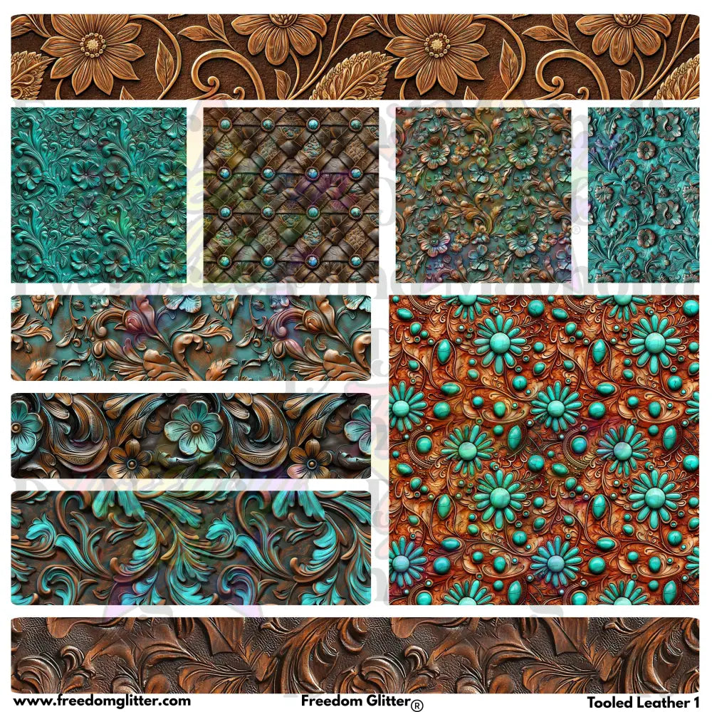 Mixed Image Sheet - Tooled Leather 1 (Printed Vinyl)