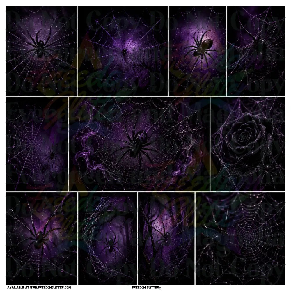 Mixed Image -Purple Spiders & Webs (Printed Vinyl)