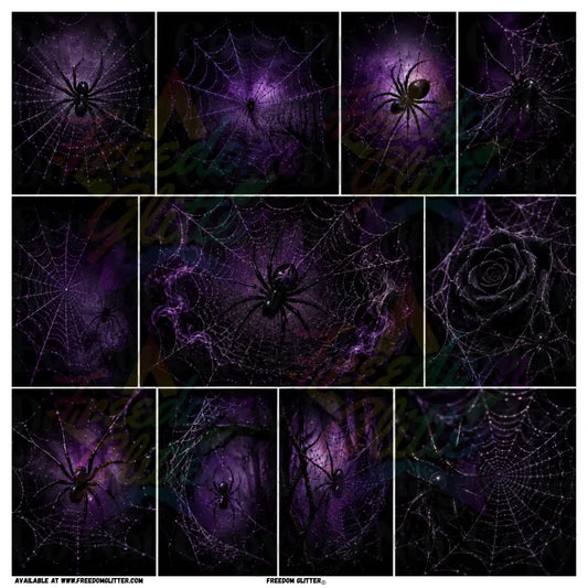 Mixed Image -Purple Spiders & Webs (Printed Vinyl)