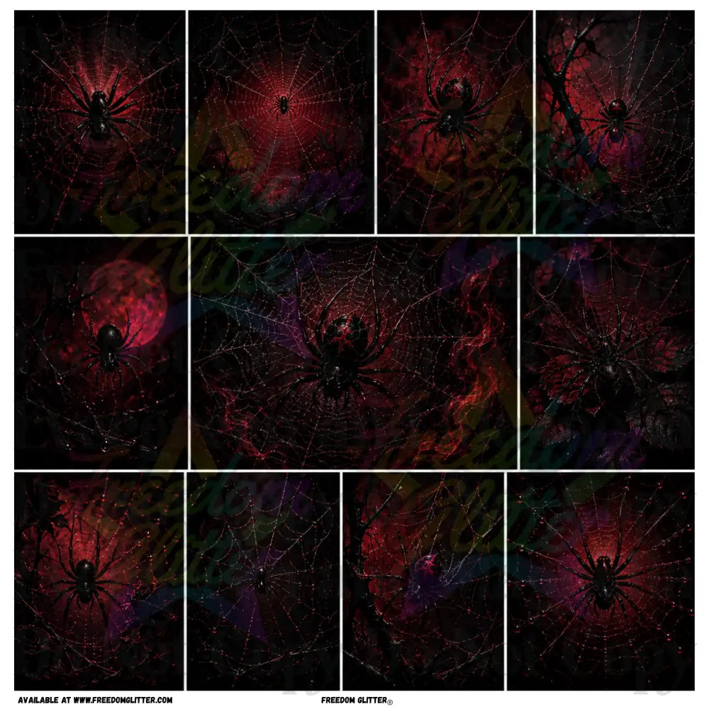 Mixed Image - Red Spiders & Webs (Printed Vinyl)