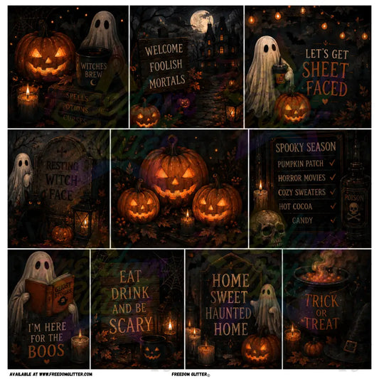 Mixed Image - Spooky Ghosts & Jack O Lanterns (Printed Vinyl)