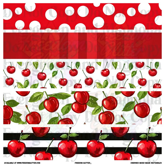 Cherries  - Mixed Image Rectangles (Printed Vinyl)