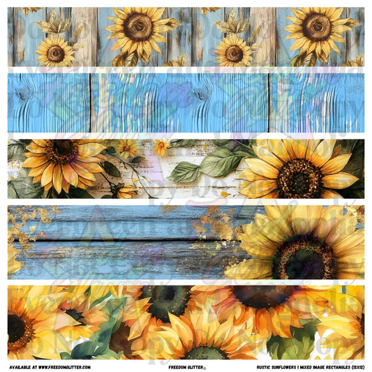 Rustic Sunflowers 1 - Mixed Image Rectangles (Printed Vinyl)