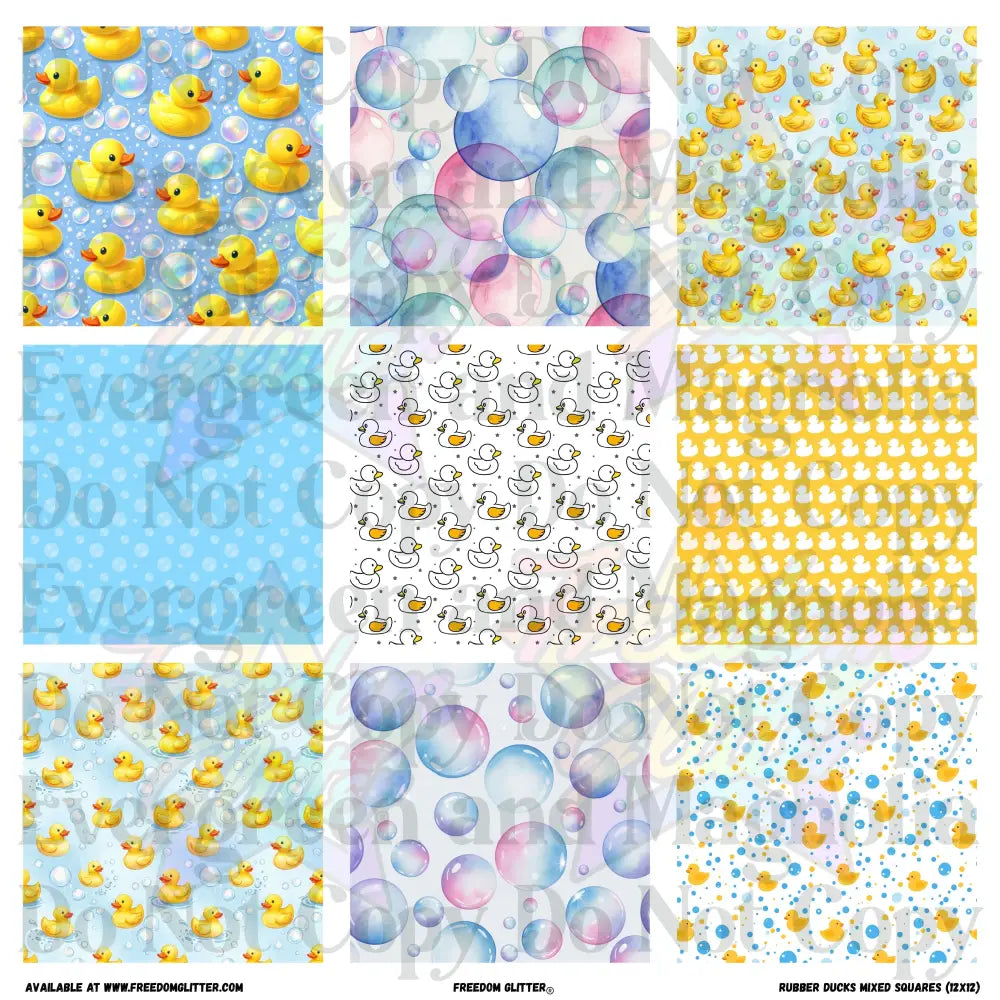 Mixed Squares - Rubber Duckies (Printed Vinyl)