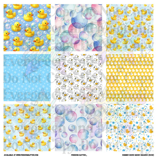 Mixed Squares - Rubber Duckies (Printed Vinyl)