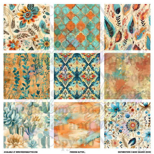 Mixed Squares - Southwestern 2 (Printed Vinyl)